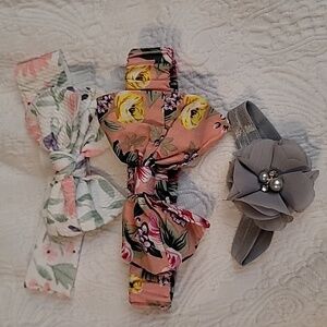 Infant baby girl headbands set of 3